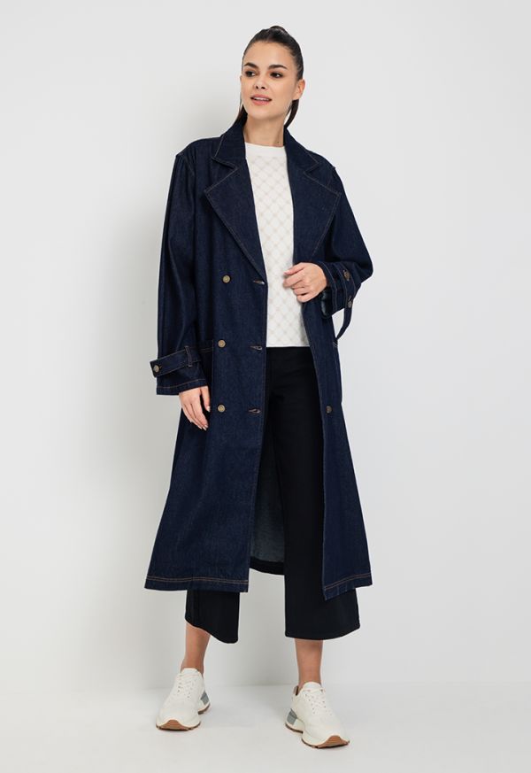 Women's double hotsell breasted denim jacket