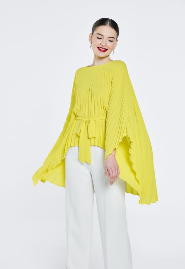 Pleated Cape Detail Top