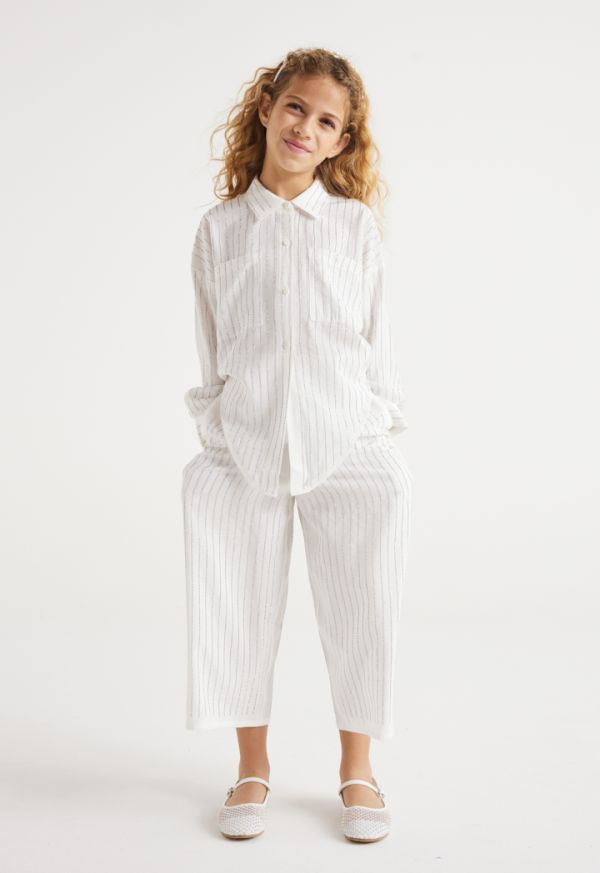 Crystal Striped Shirt and Trousers Set (2 PCS)