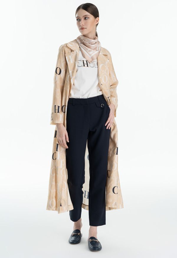 Choice Printed All Over Soft Tone Trench Coat -Sale