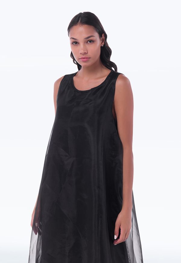Mesh Seethrough with Solid Inner Linning Maxi Dress Sale