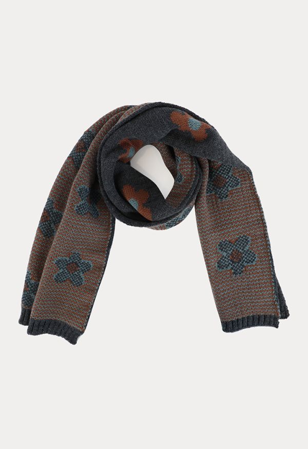 Double Face Floral Winter Scarf Sale