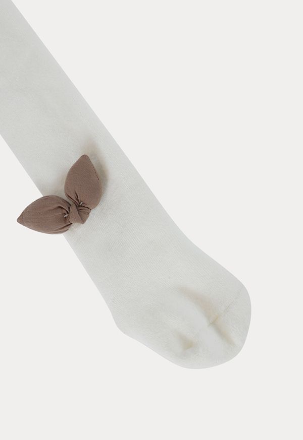 Quilted Opaque Tights With Contrast Bows Sale