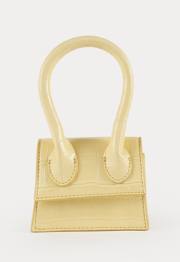 Textured Single Handle Mini Bag With Shoulder Strap -Sale