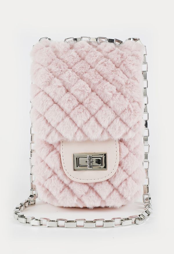 Quilted Faux Fur Flap Closure Shoulder Bag -Sale