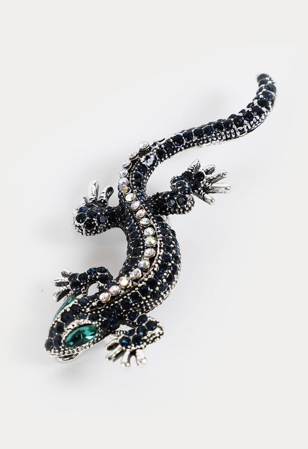 Lizard Design Crystals Brooch Pin -Sale