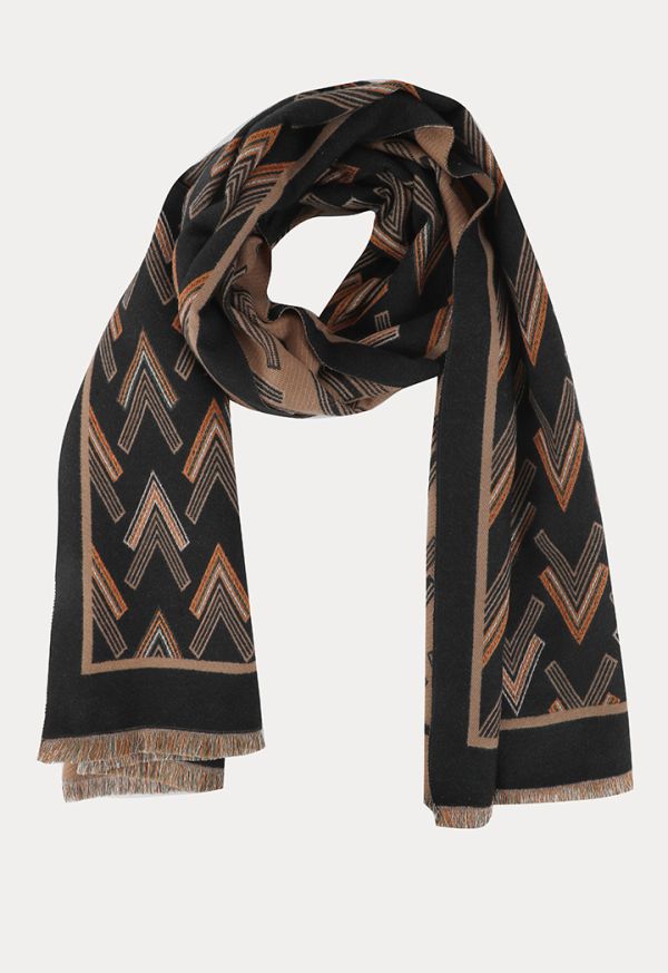 All Over Printed Frayed Edges Winter Pashmina -Sale