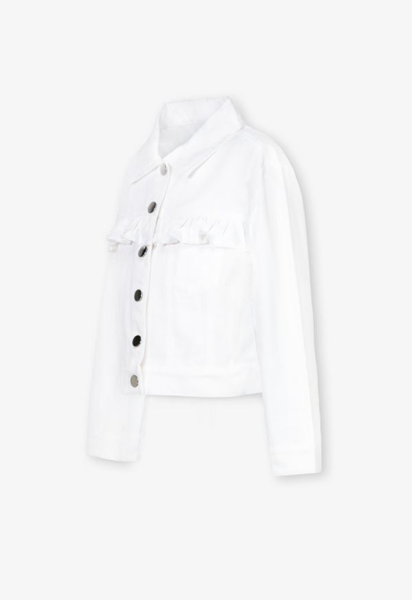White cut off denim sales jacket