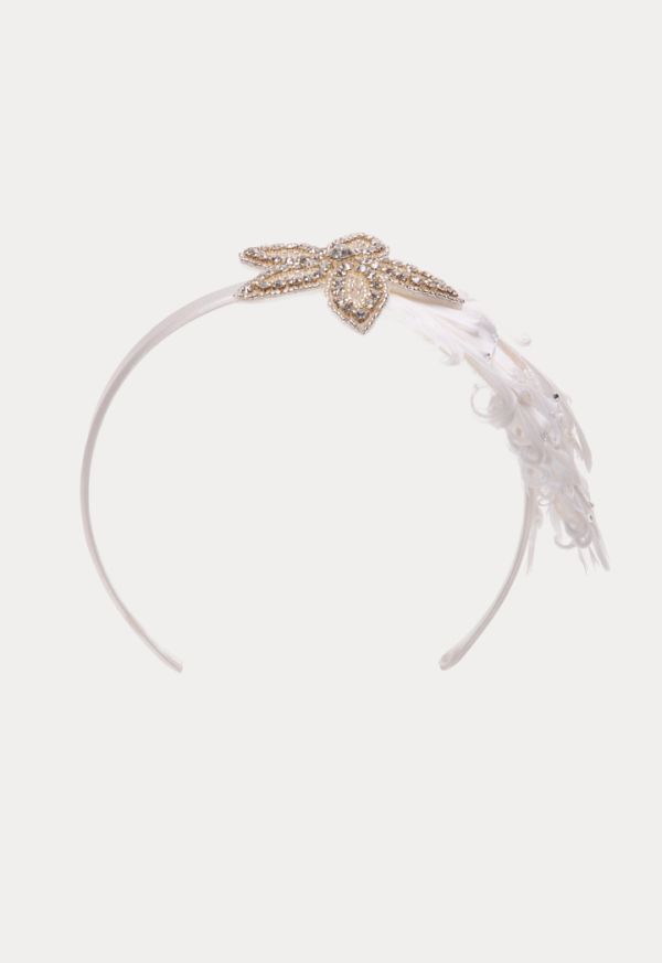 Feather Rhinestones Star Embellish Headband -Sale