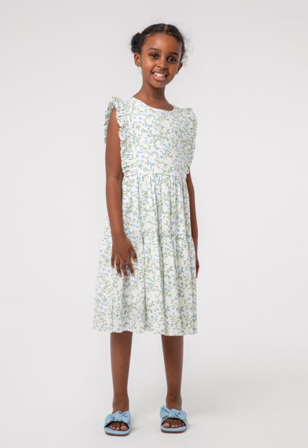 Floral Pattern Frill Tiered Dress -Sale