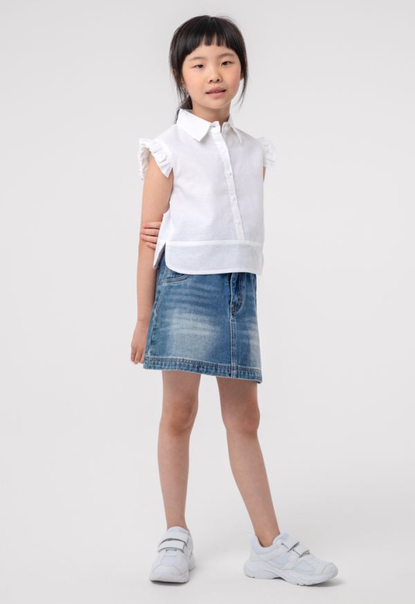 Girls Paper Bag Denim Skirt -Sale