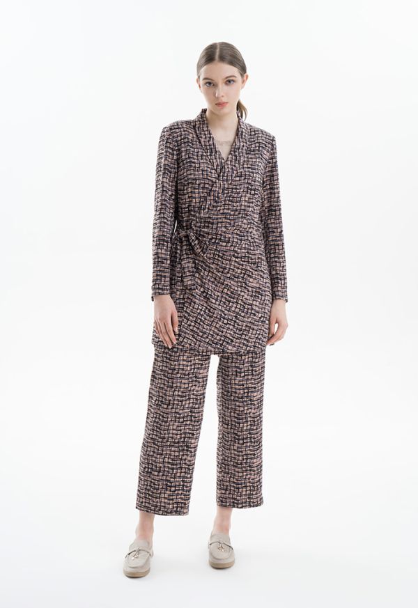 All Over Printed High Rise Trousers -Sale