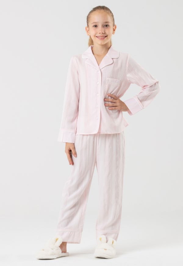 Striped Collared Pajama Set