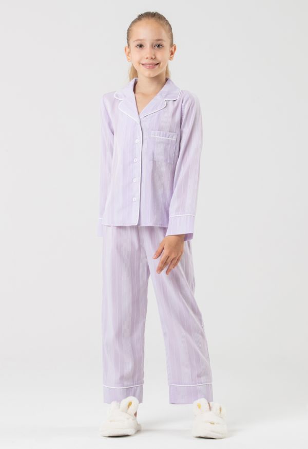 Striped Collared Pajama Set