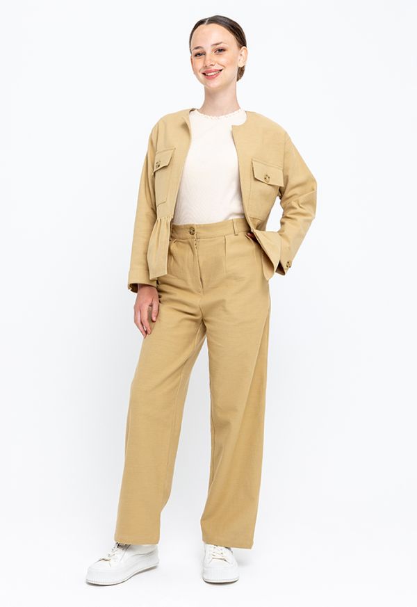 Khaki hot sale peplum jacket