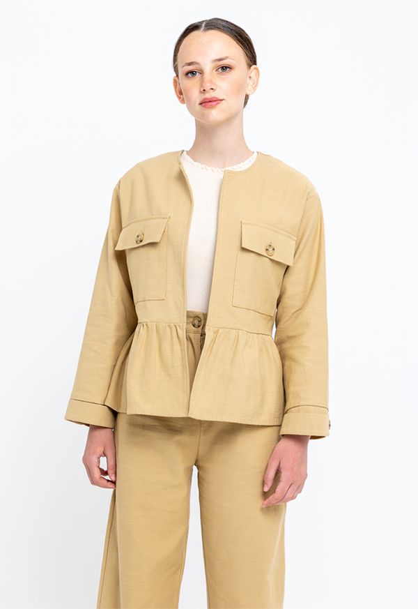 Cropped top peplum jacket