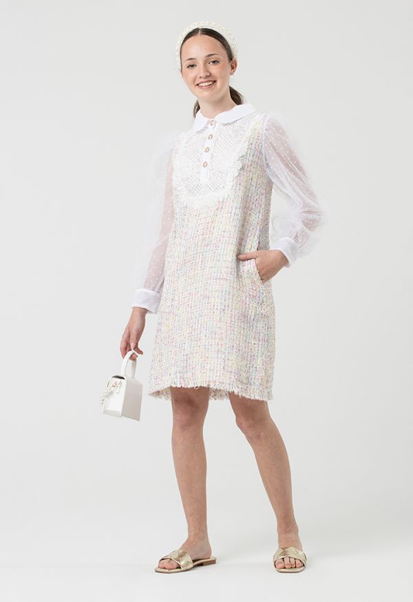 Barroque Elegant Tweed Midi Dress -Sale