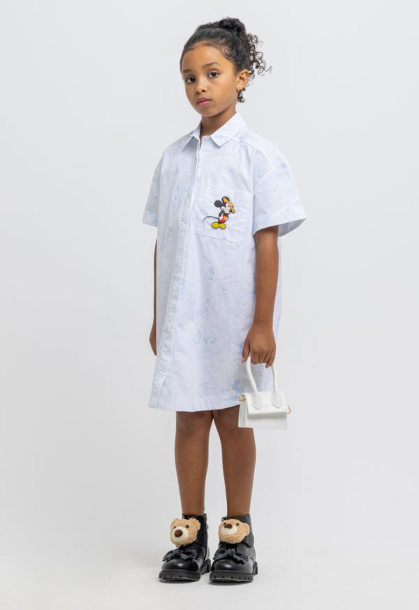Mickey Mouse All Over Printed Oversize Shirt Dress -Sale