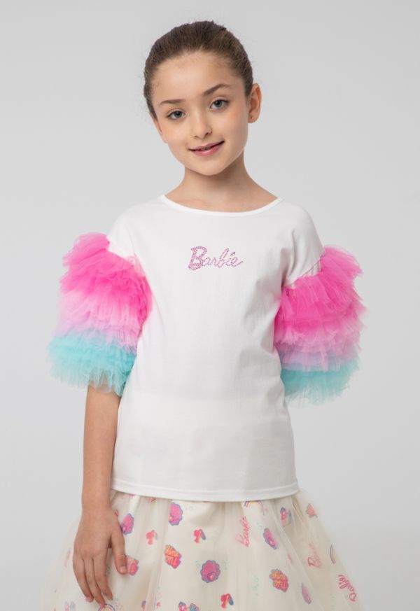 Barbie Tulle Frill Mesh Sleeve T-Shirt -Sale