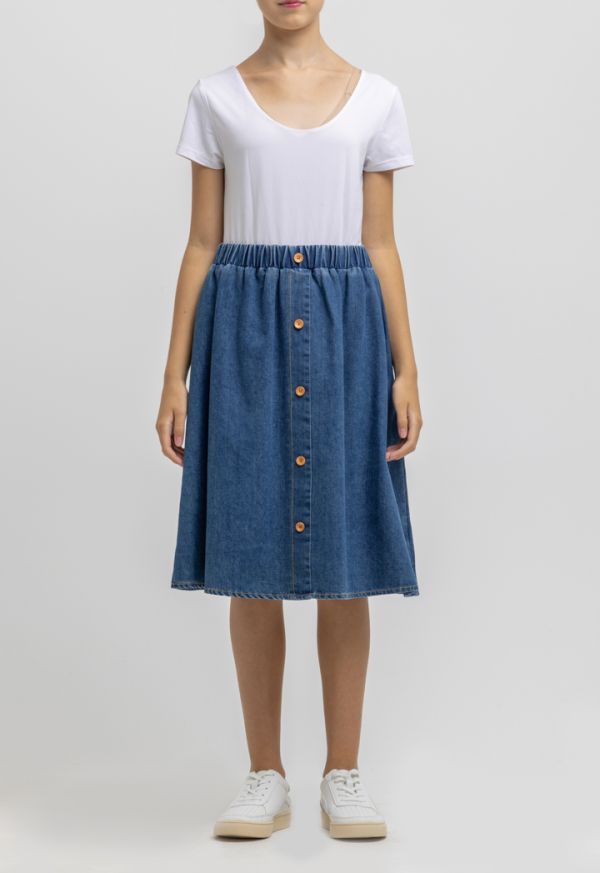 Flared denim clearance skirt