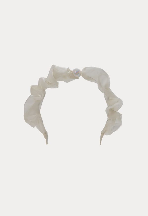 Faux Pearl DÃ©cor Ruched Headband -Sale