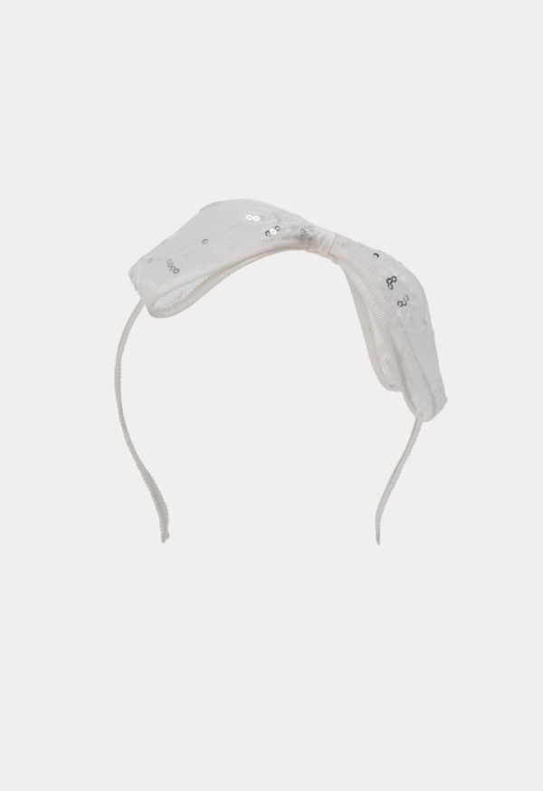Net Sequins Embroidered Ribbon Headband -Sale