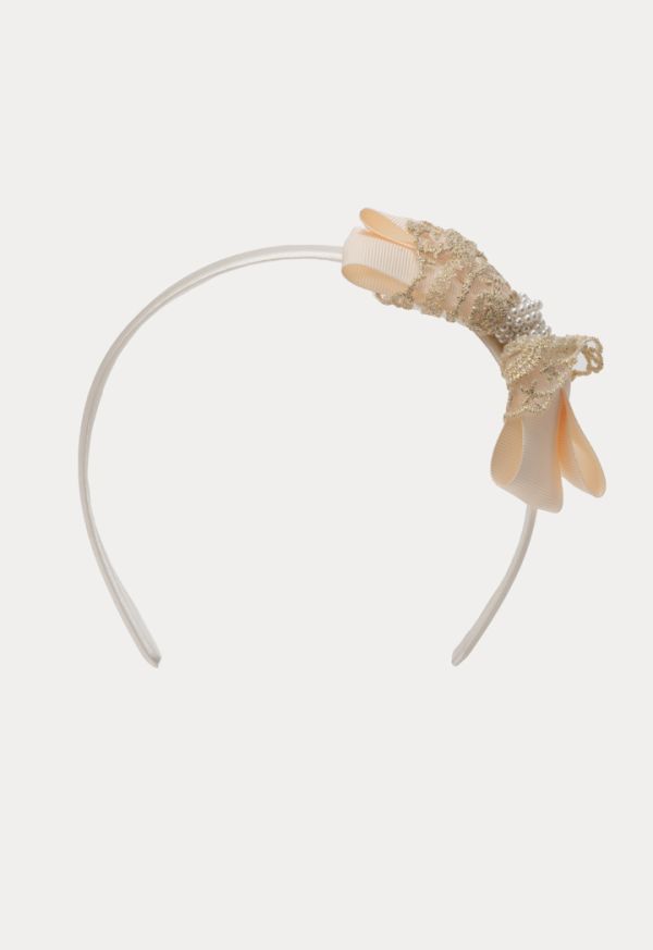 Pearl Beaded Knot Butterfly Bow Headband -Sale