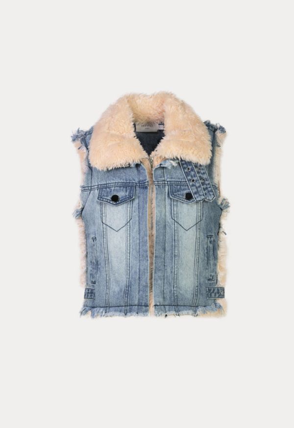 Ladies denim vest sale outlet