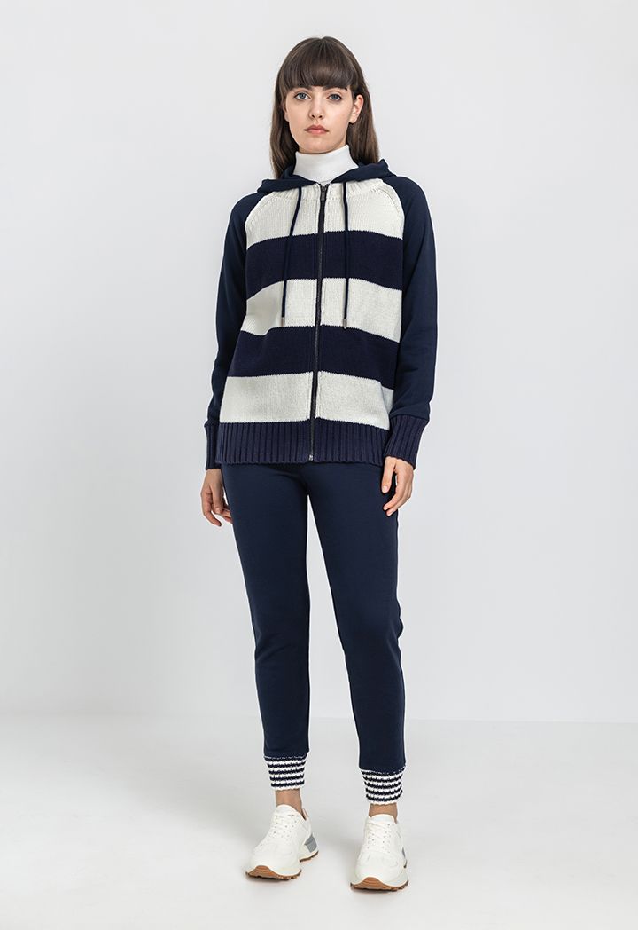 Knitted Zip Front Hoodie