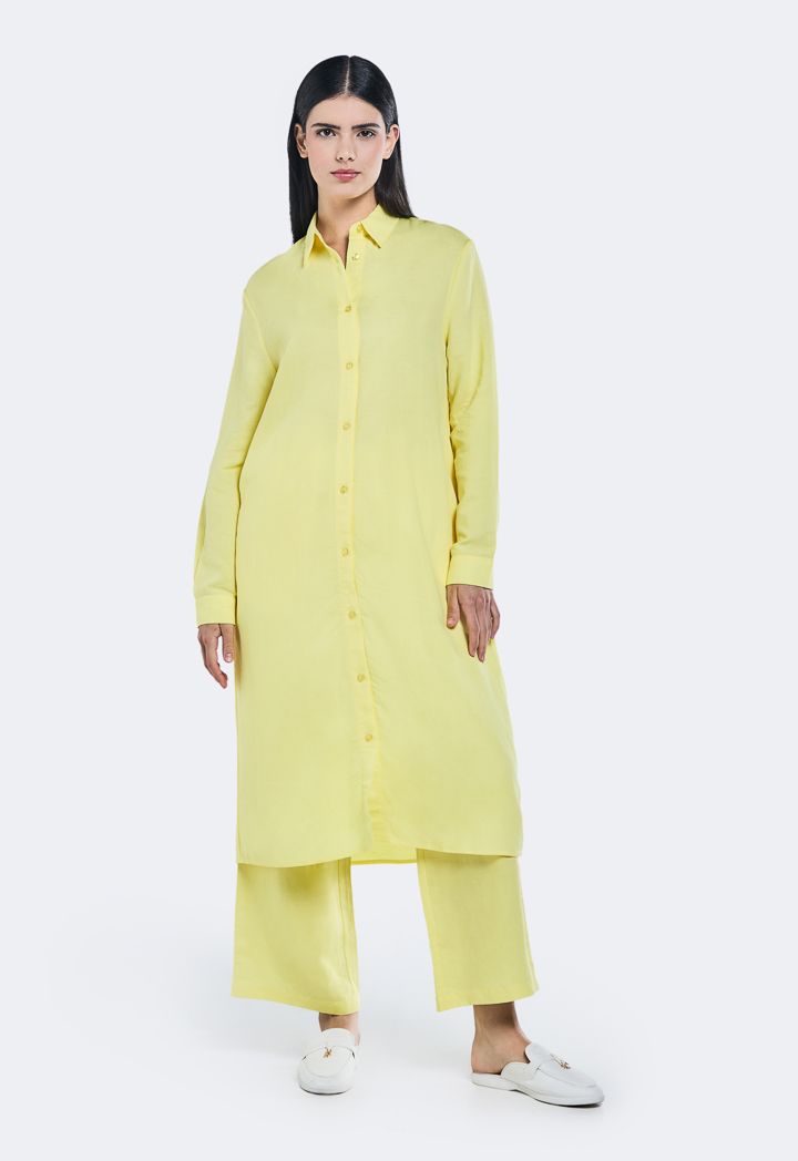 Solid Linen Shirt Dress