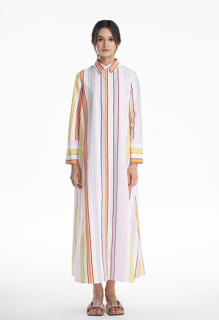 Multicolored Striped Maxi Dress Sale