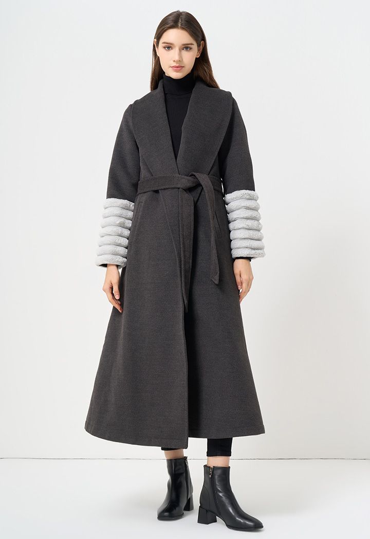 Shawl collar long coat hotsell