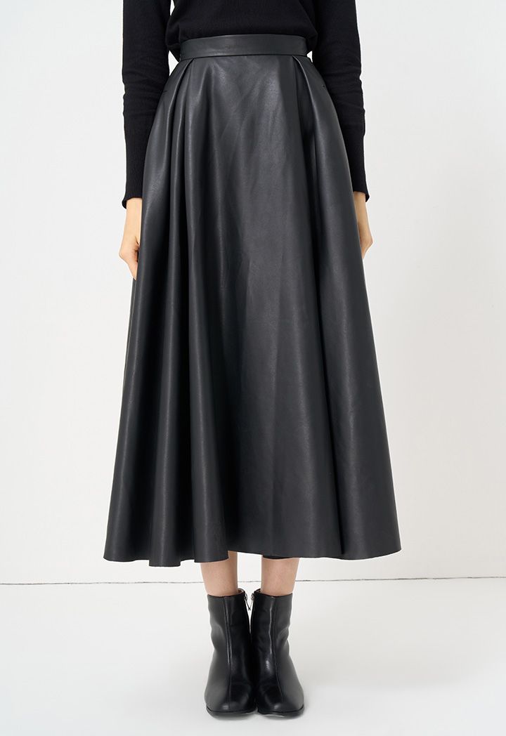 Riva Faux Leather Midi Skirt Riva Faux Leather Midi Skirt
