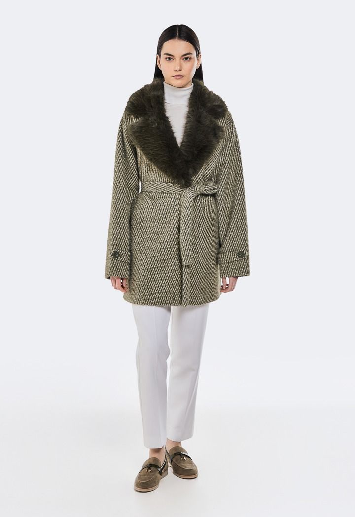 Intricate Faux Fur Coat