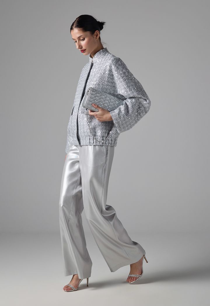 Grey sequin jacket hot sale