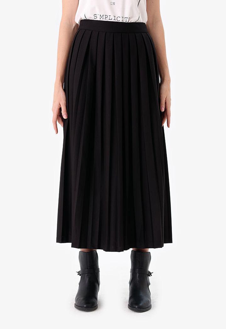 Box Pleated Maxi Solid Skirt Sale