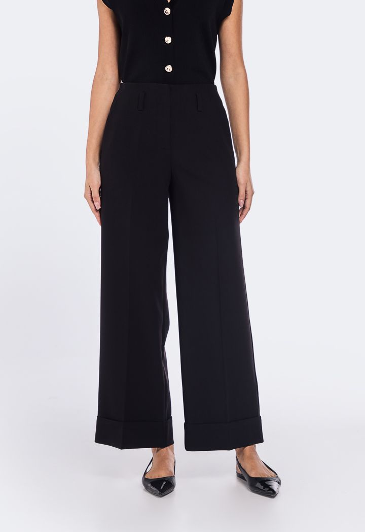 Solid Straight Cut Trousers