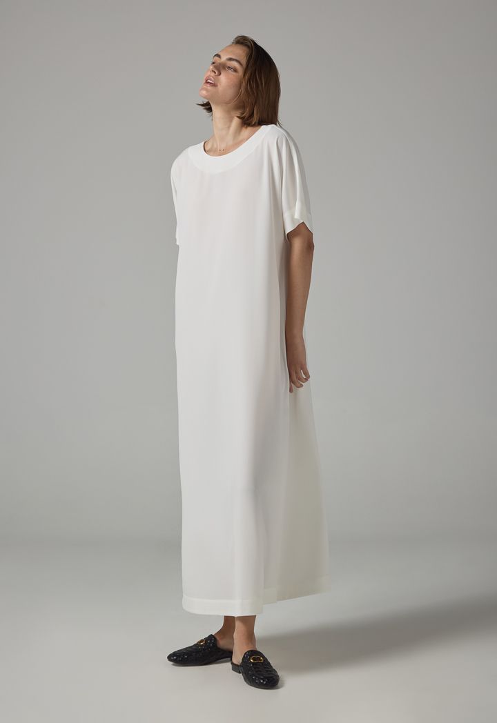 Maxi dress with cap sleeves outlet