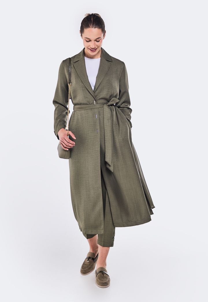Belted Jacket With Back Overlay