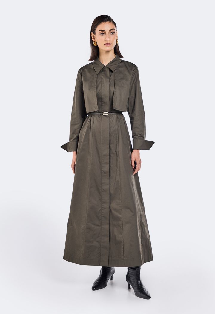 Maxi dress with overcoat 2025