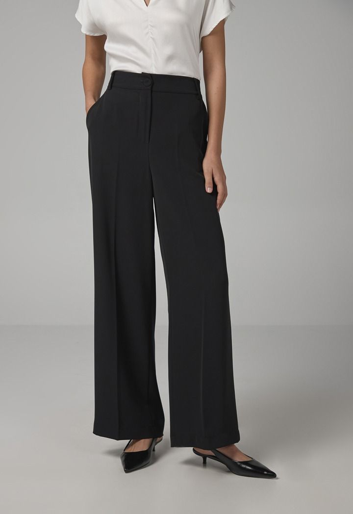 Basic Straight Wide Leg Trousers