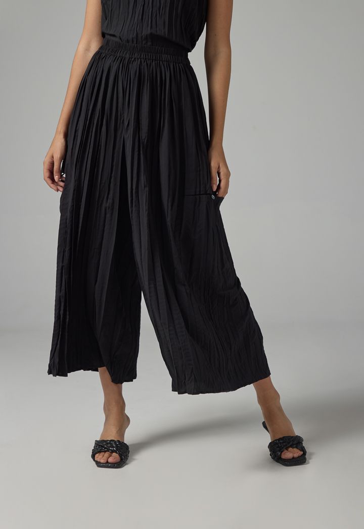 Wide leg pleated culottes new arrivals