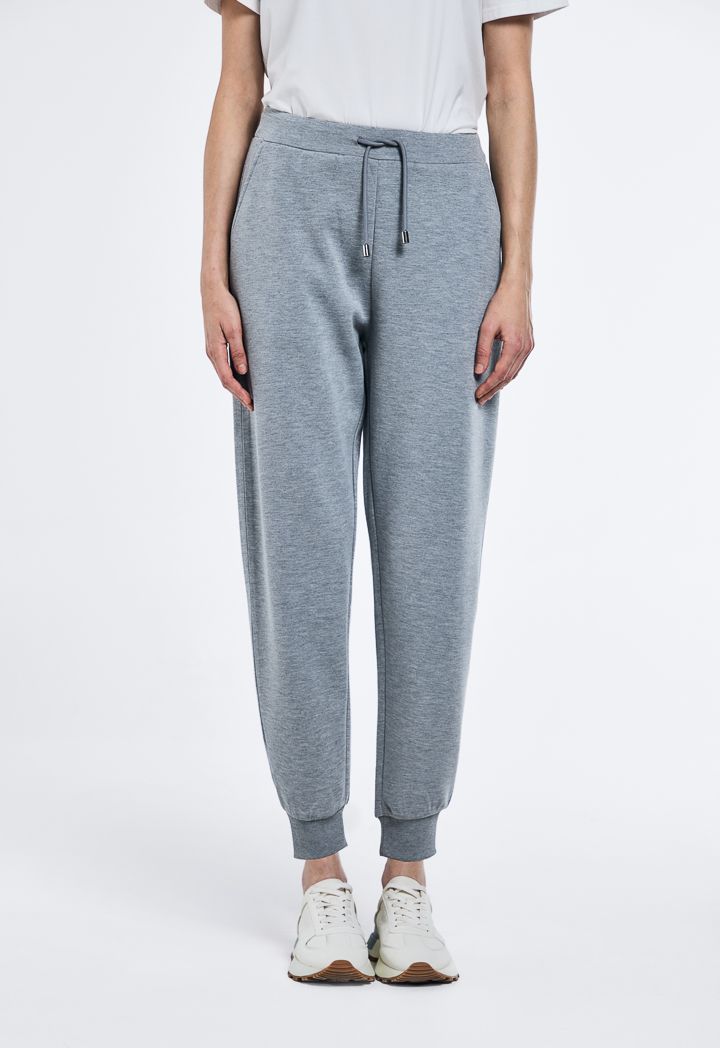 Solid Elastic Hem Jogger