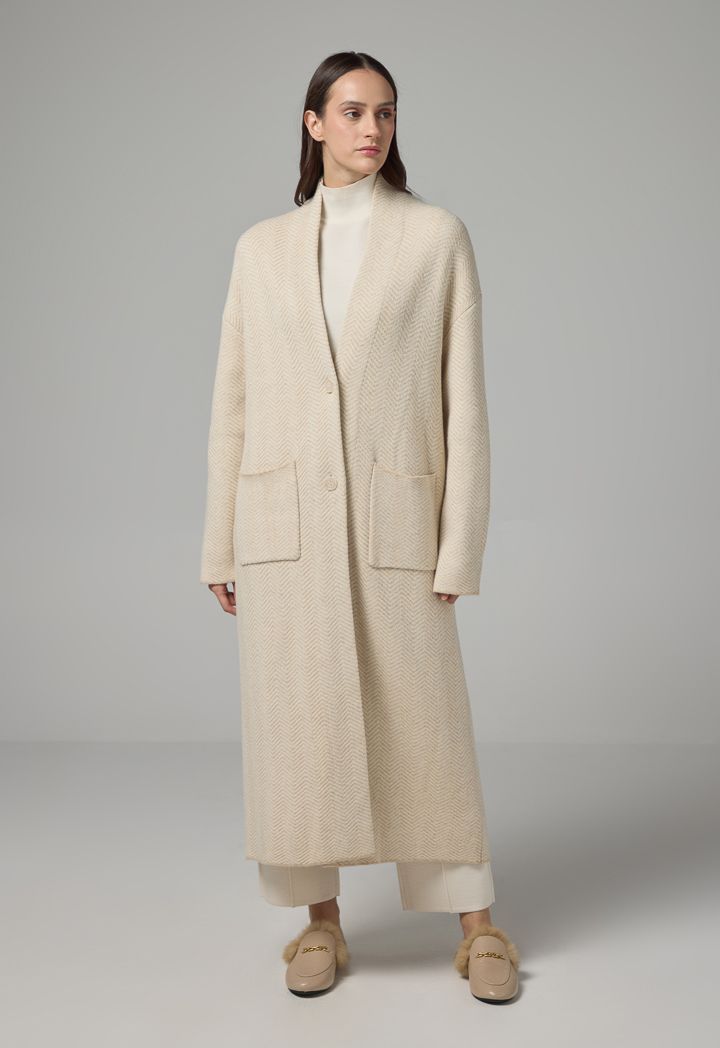 Contrast Knitted Midi Cardigan