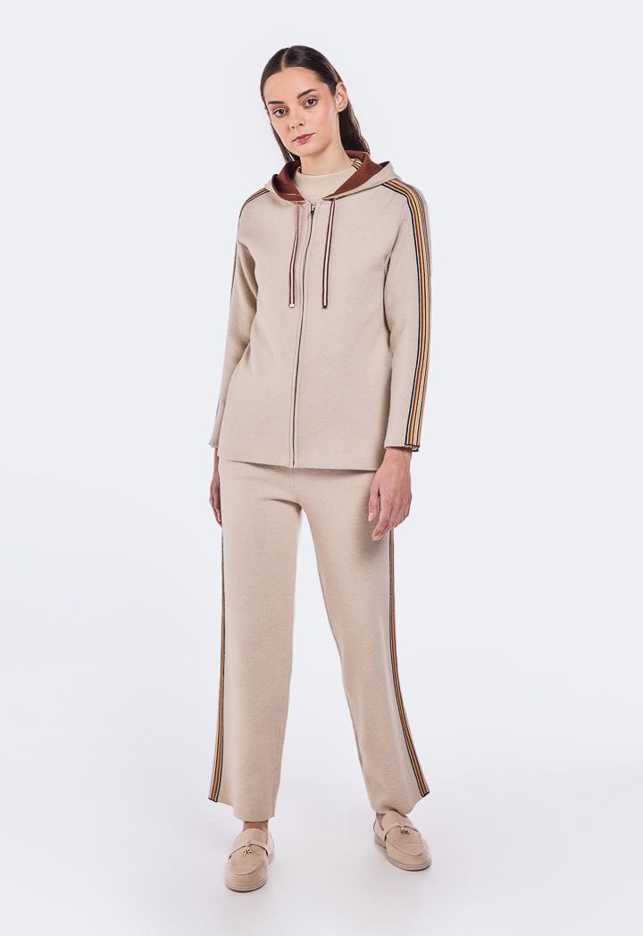 Striped zip hoodie on sale