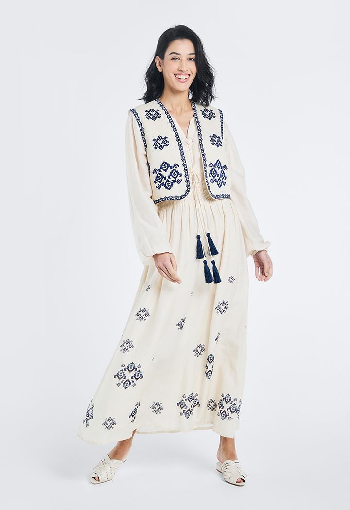 Embroidered Sleeveless Gilet