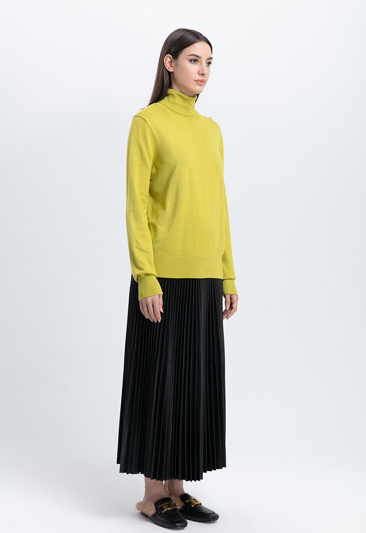 High Neck Single Color Knitwear Sale