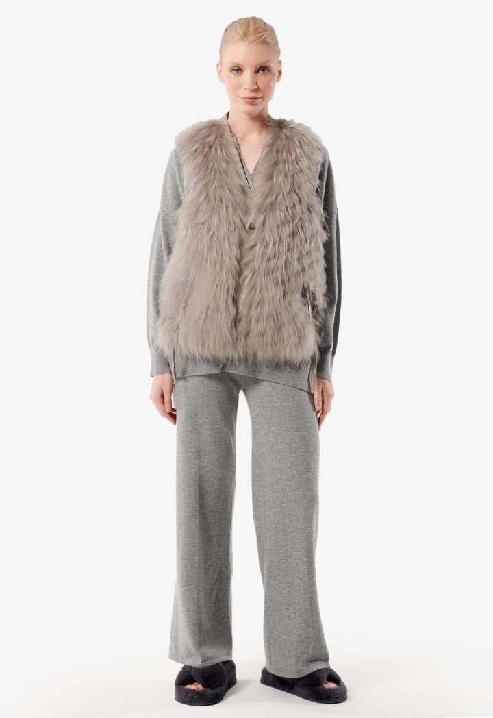 Real fox fur gilet new arrivals