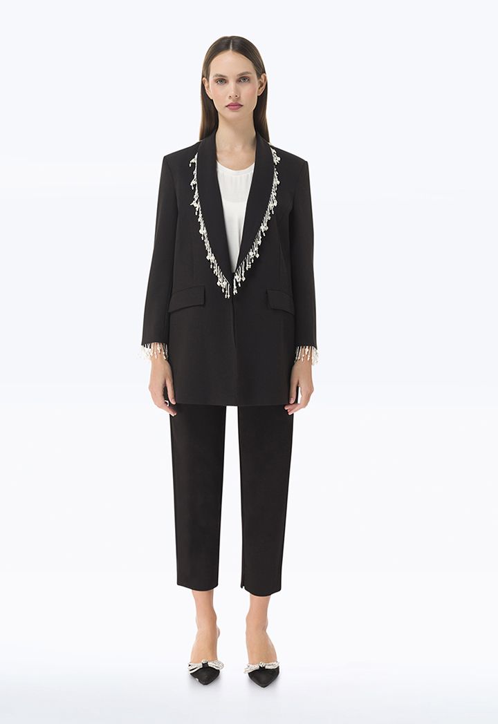 Embellished black blazer 2025