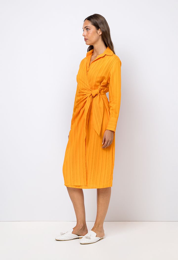Striped wrap maxi dress outlet